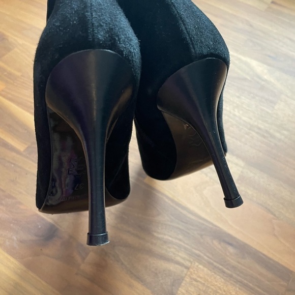 NADIA Neri suede mix fabric pointy toe heels - Picture 7 of 10